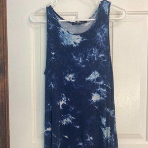 tie dye flowly tank top shirt blue and white